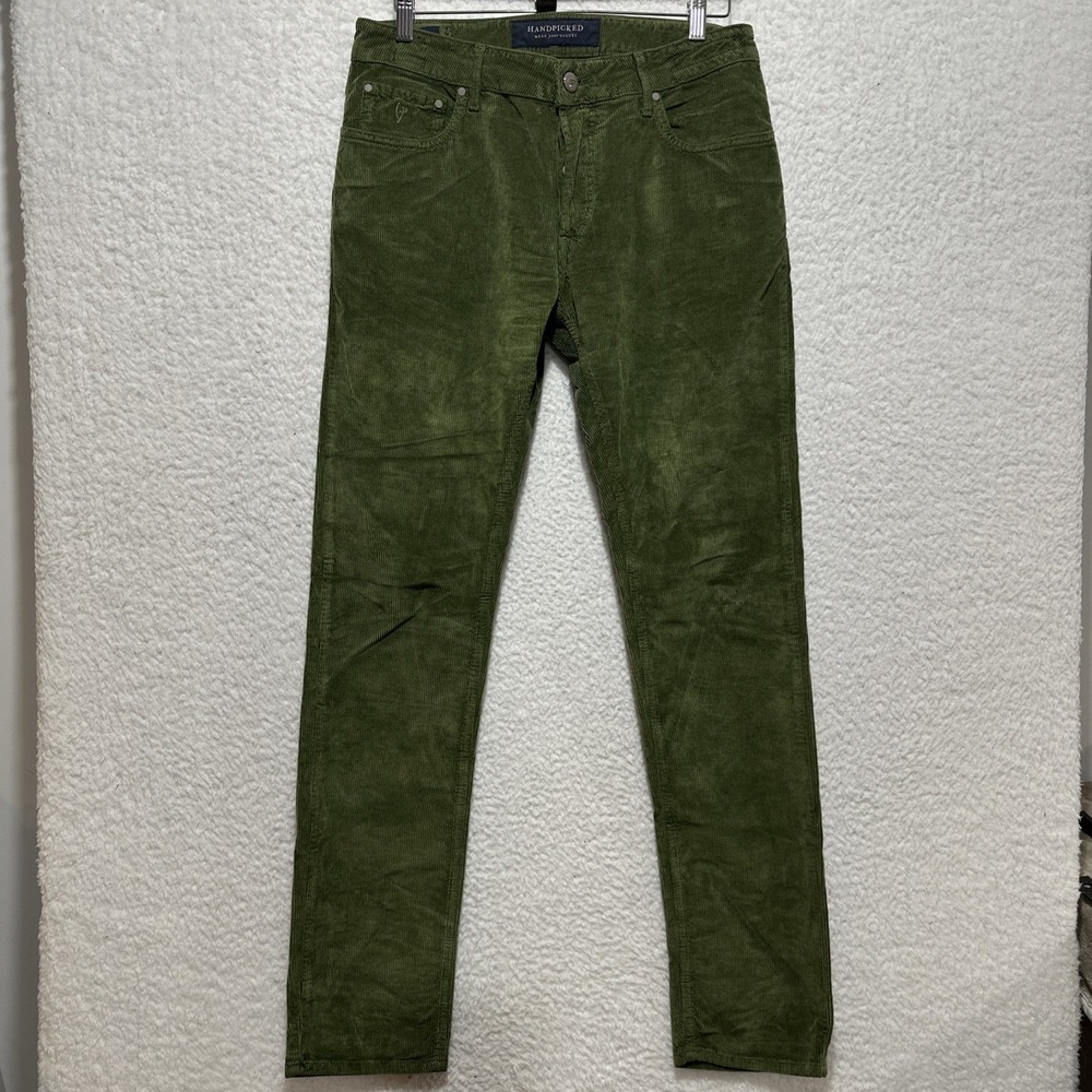 Handpicked Wear Your Values Ravello Green Corduroy Button Fly Pants‎ Size 33